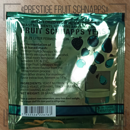 Дрожжи «Prestige Fruit SCHNAPPS» 30 гр.